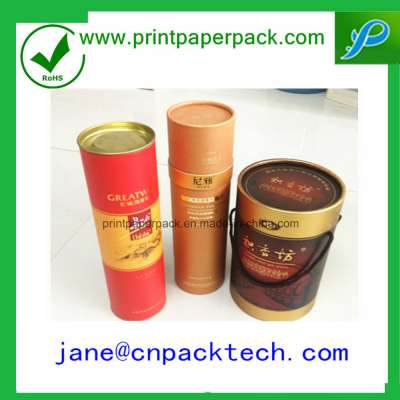 Custom Fancy Round Tea Wine Packaging Paper Box